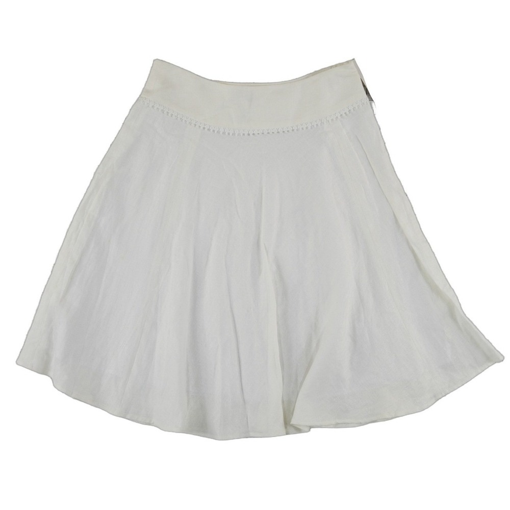 NEW Lilly Pulitzer 100% Linen Harley Skirt Women's Size 2 White Lace Trim